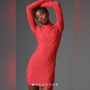 NWT Size 2X - Maeve Long-Sleeve Scrunch Textured Mini Dress